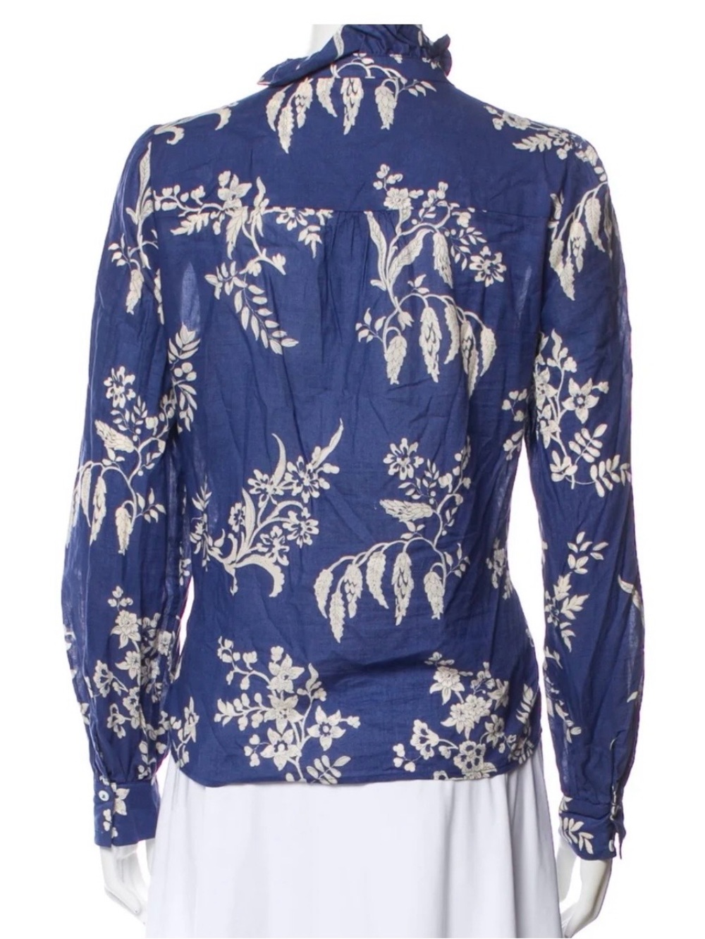 Chemise chlo bicolore ecru fond bleu sezane - Picture 3 of 4
